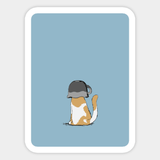 Cat with Helmet Sticker